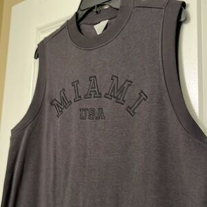 Black Sleeveless Miami USA Top